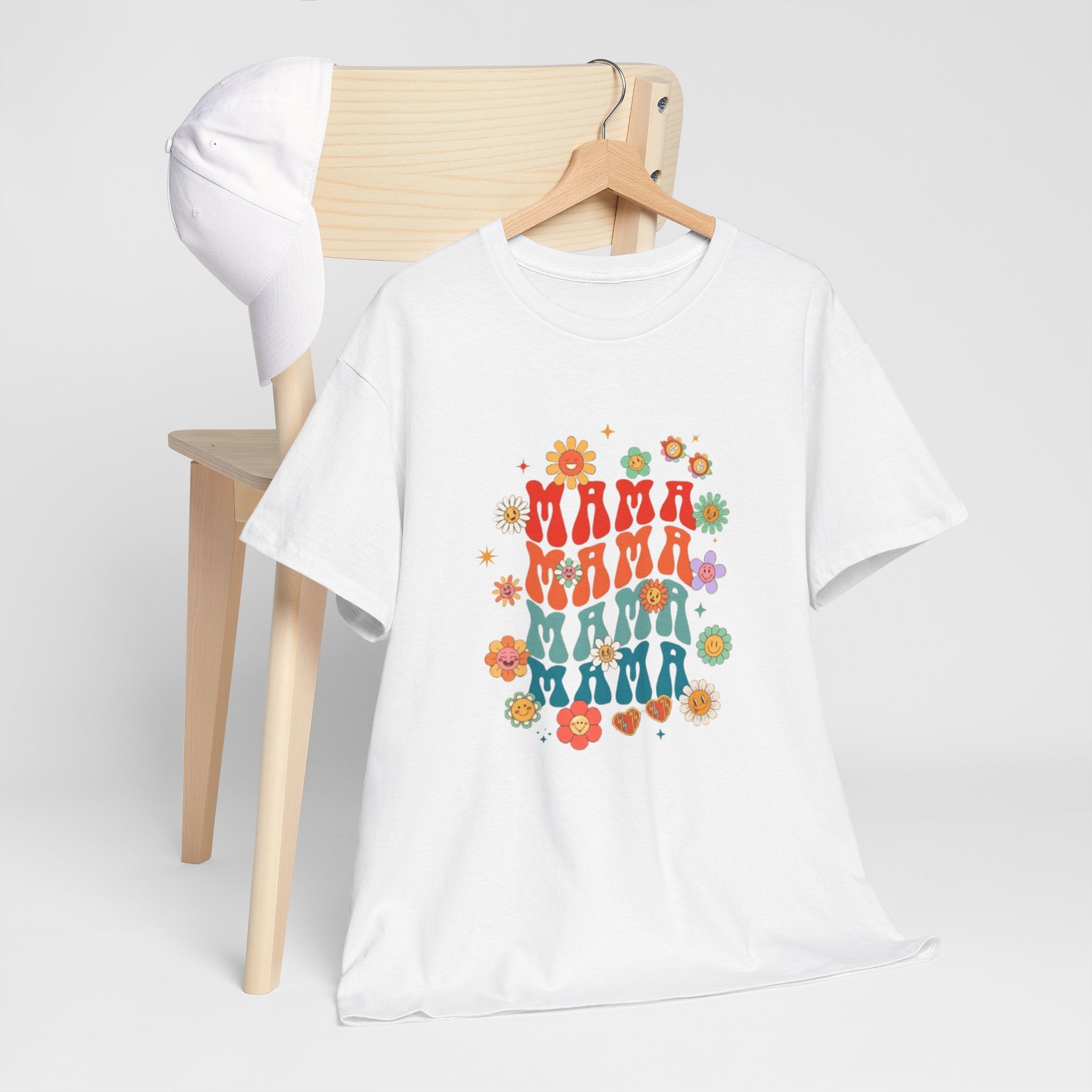 Mama Vibes Floral T-Shirt — Retro Mama Graphic Tee for Moms & Mother's Day