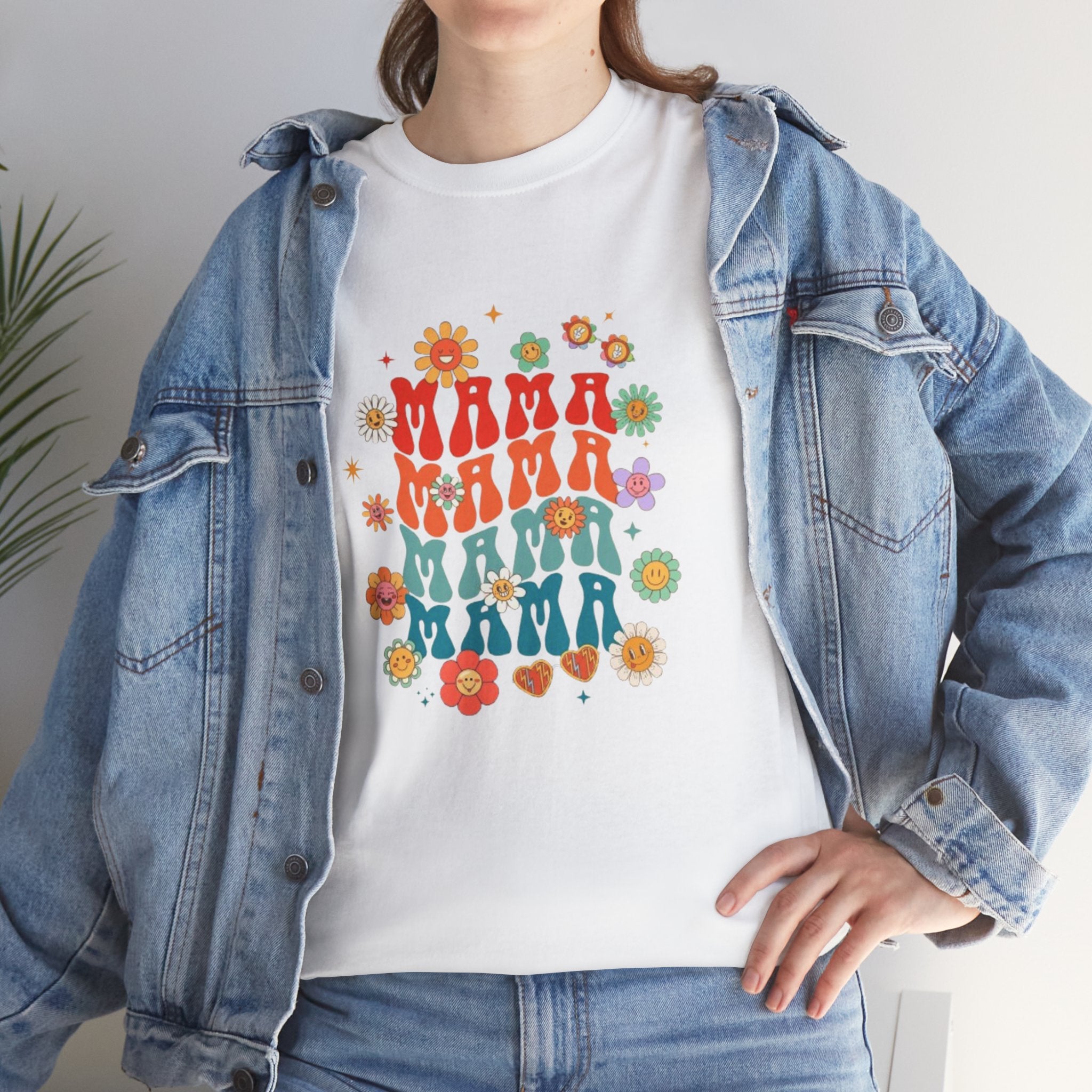Mama Vibes Floral T-Shirt — Retro Mama Graphic Tee for Moms & Mother's Day