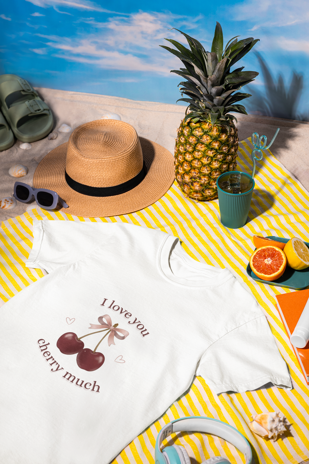 Cherry Much T-Shirt — "I Love You Cherry Much" Cute Romantic Graphic Tee