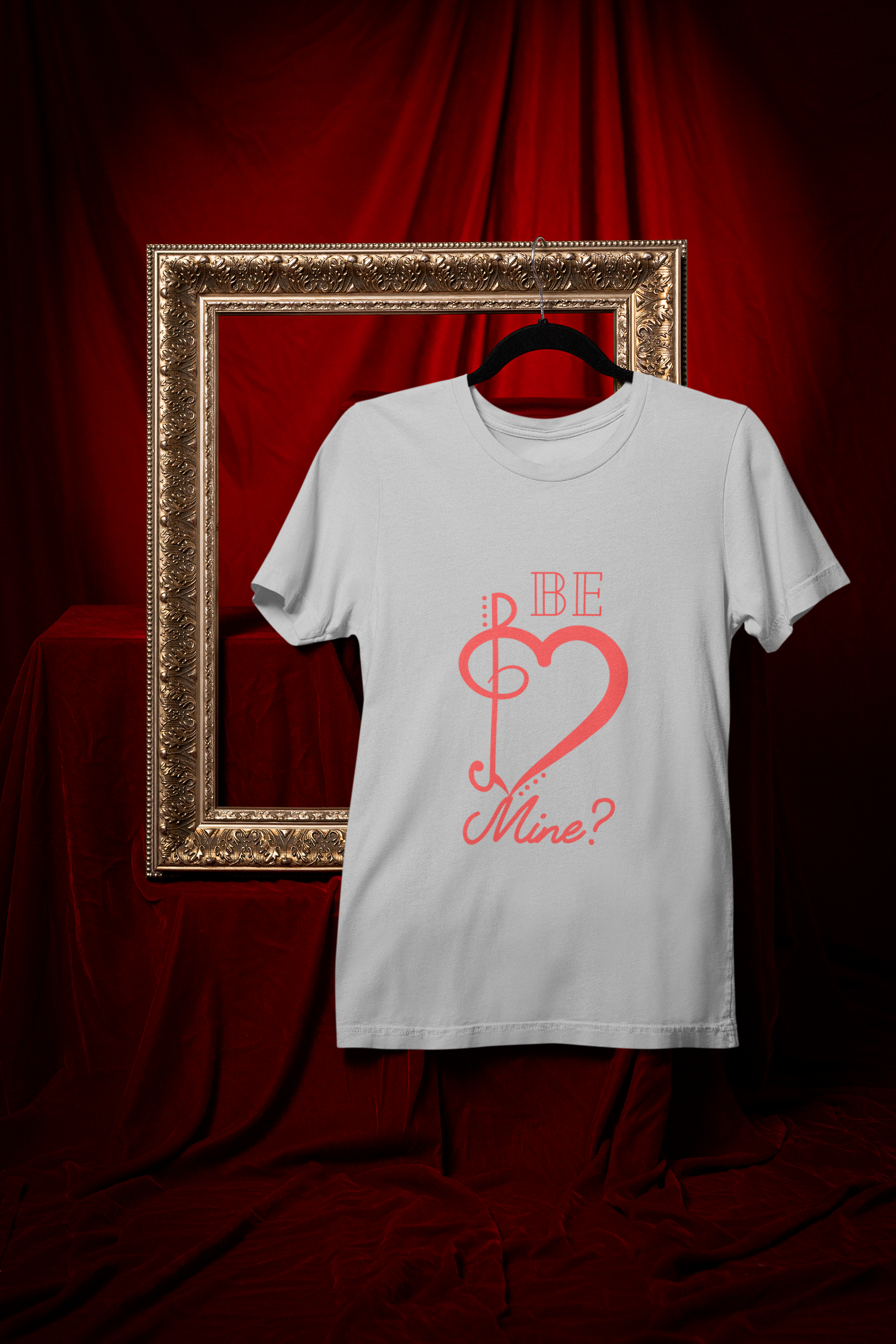 Valentine Heart Treble Clef “Be Mine?” Unisex  T‑Shirt