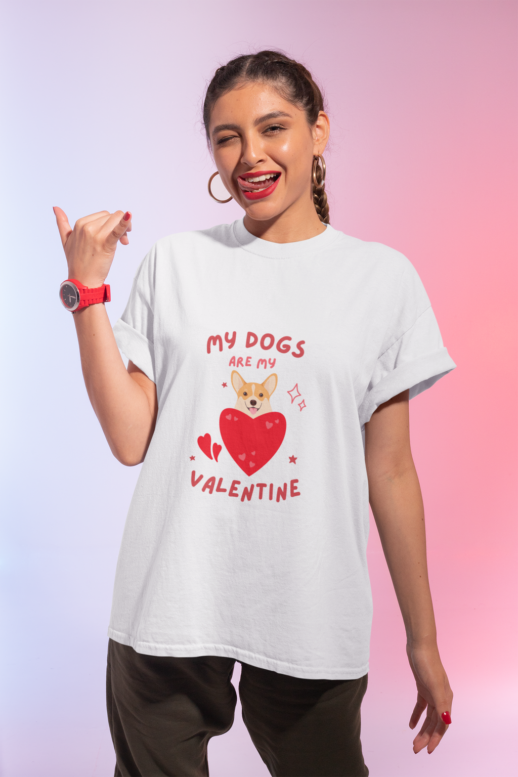 Valentine Dog  Unisex Tee — "My Dogs Are My Valentine" Cute Heart Puppy T-Shirt