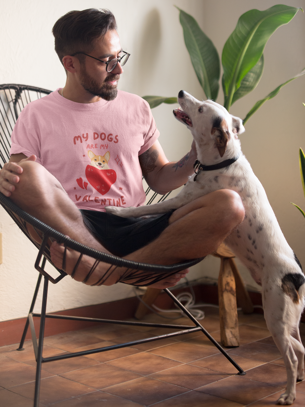 Valentine Dog  Unisex Tee — "My Dogs Are My Valentine" Cute Heart Puppy T-Shirt