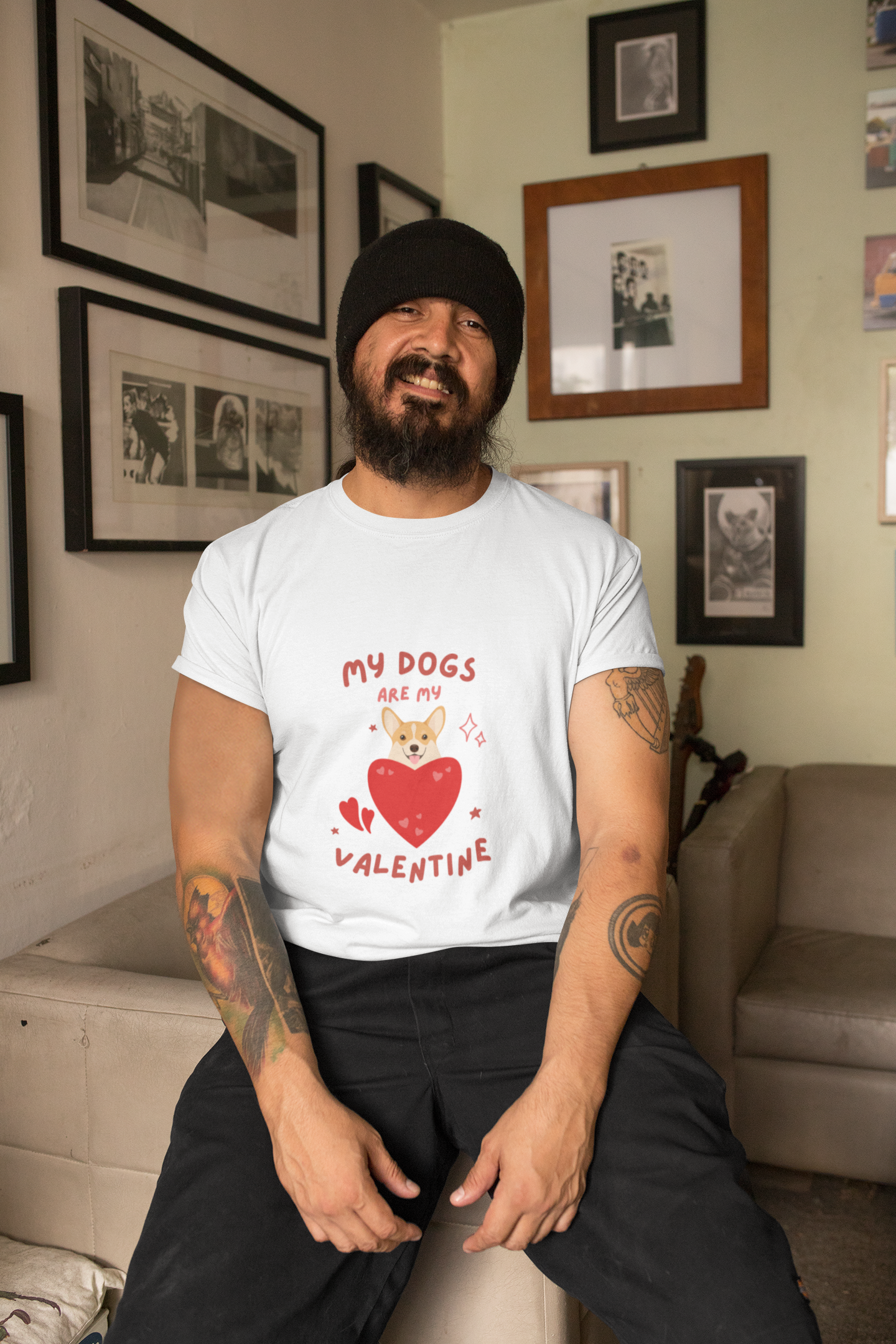Valentine Dog  Unisex Tee — "My Dogs Are My Valentine" Cute Heart Puppy T-Shirt