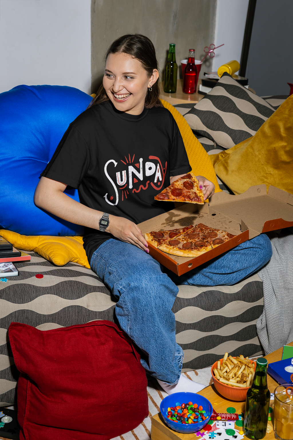 Sunday Script Unisex  T-Shirt — Casual Weekend Vibe Tee