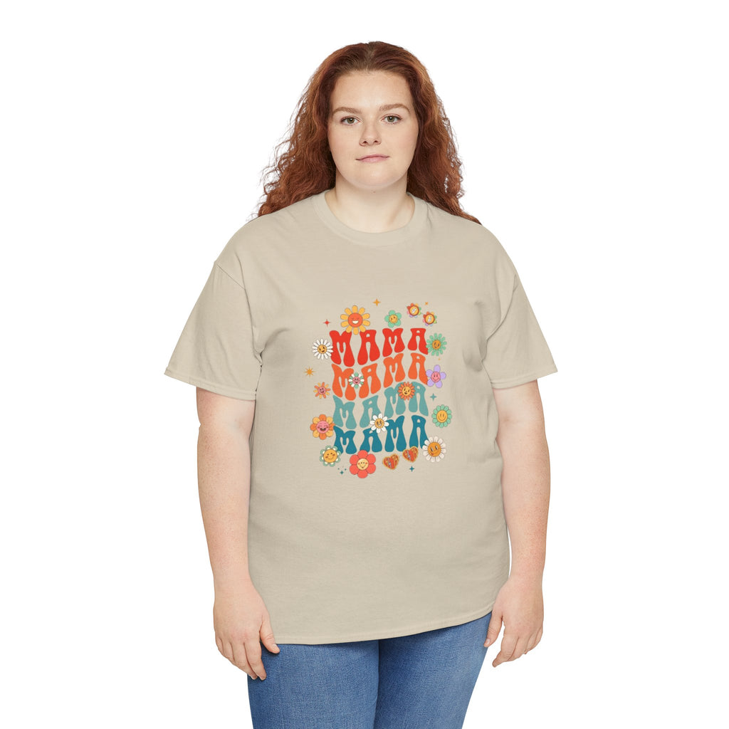 Mama Vibes Floral T-Shirt — Retro Mama Graphic Tee for Moms & Mother's Day
