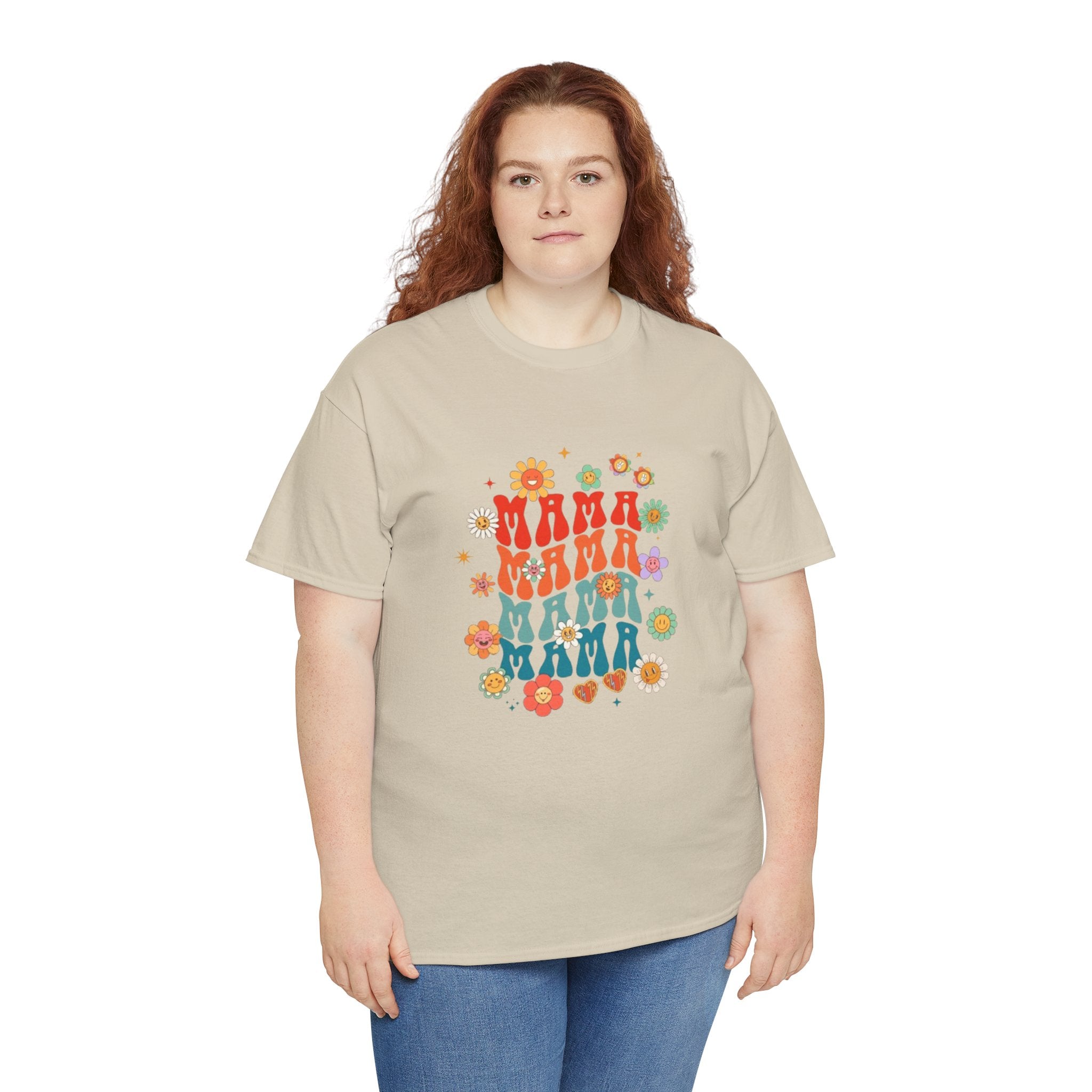 Mama Vibes Floral T-Shirt — Retro Mama Graphic Tee for Moms & Mother's Day