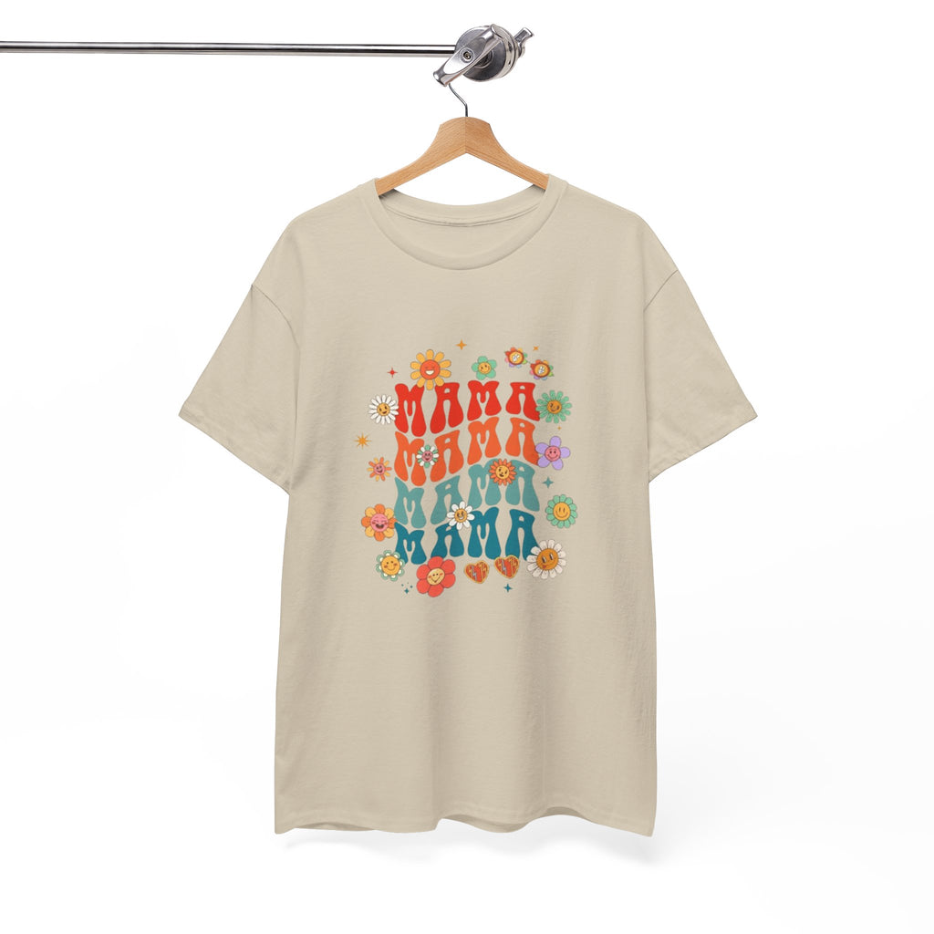 Mama Vibes Floral T-Shirt — Retro Mama Graphic Tee for Moms & Mother's Day