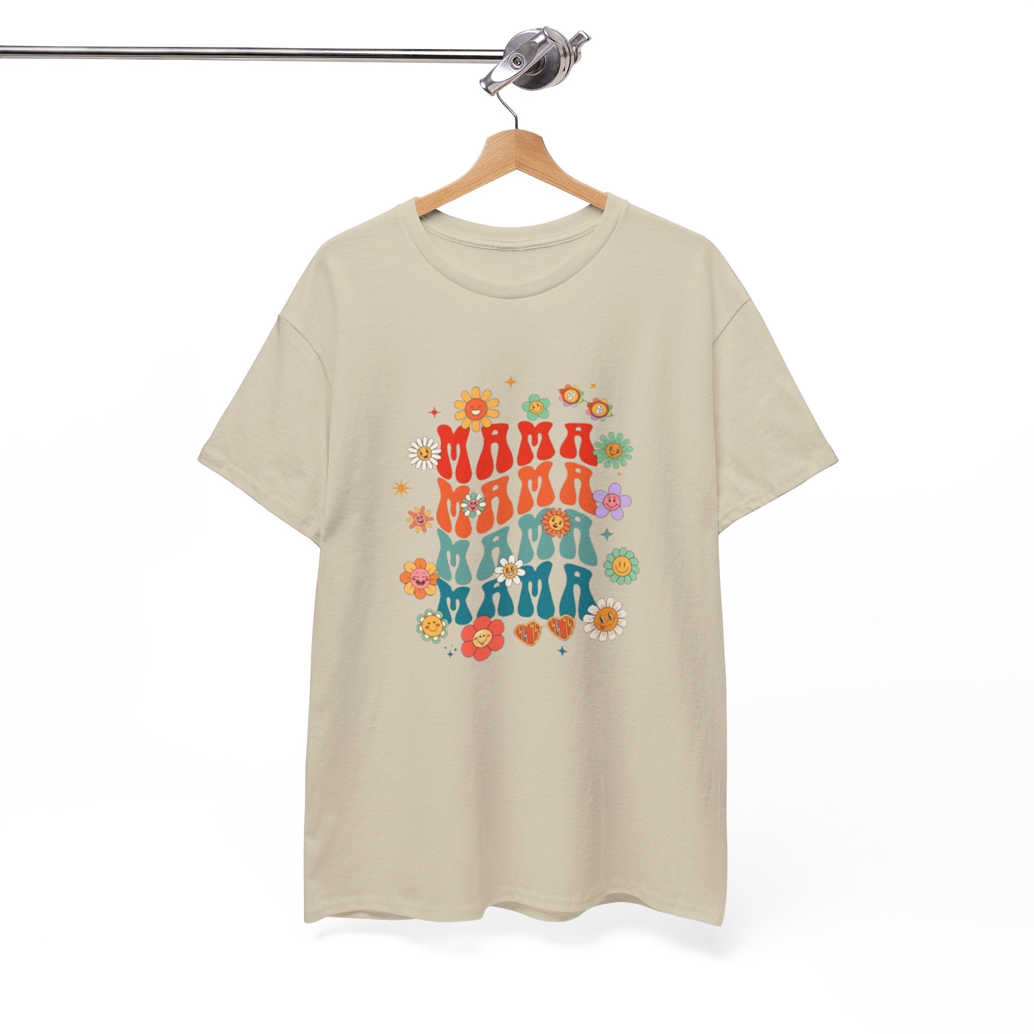 Mama Vibes Floral T-Shirt — Retro Mama Graphic Tee for Moms & Mother's Day