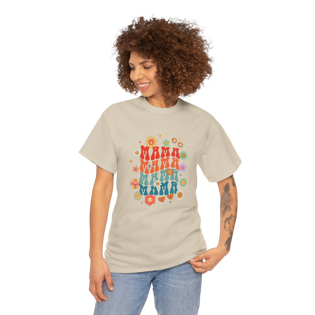 Mama Vibes Floral T-Shirt — Retro Mama Graphic Tee for Moms & Mother's Day