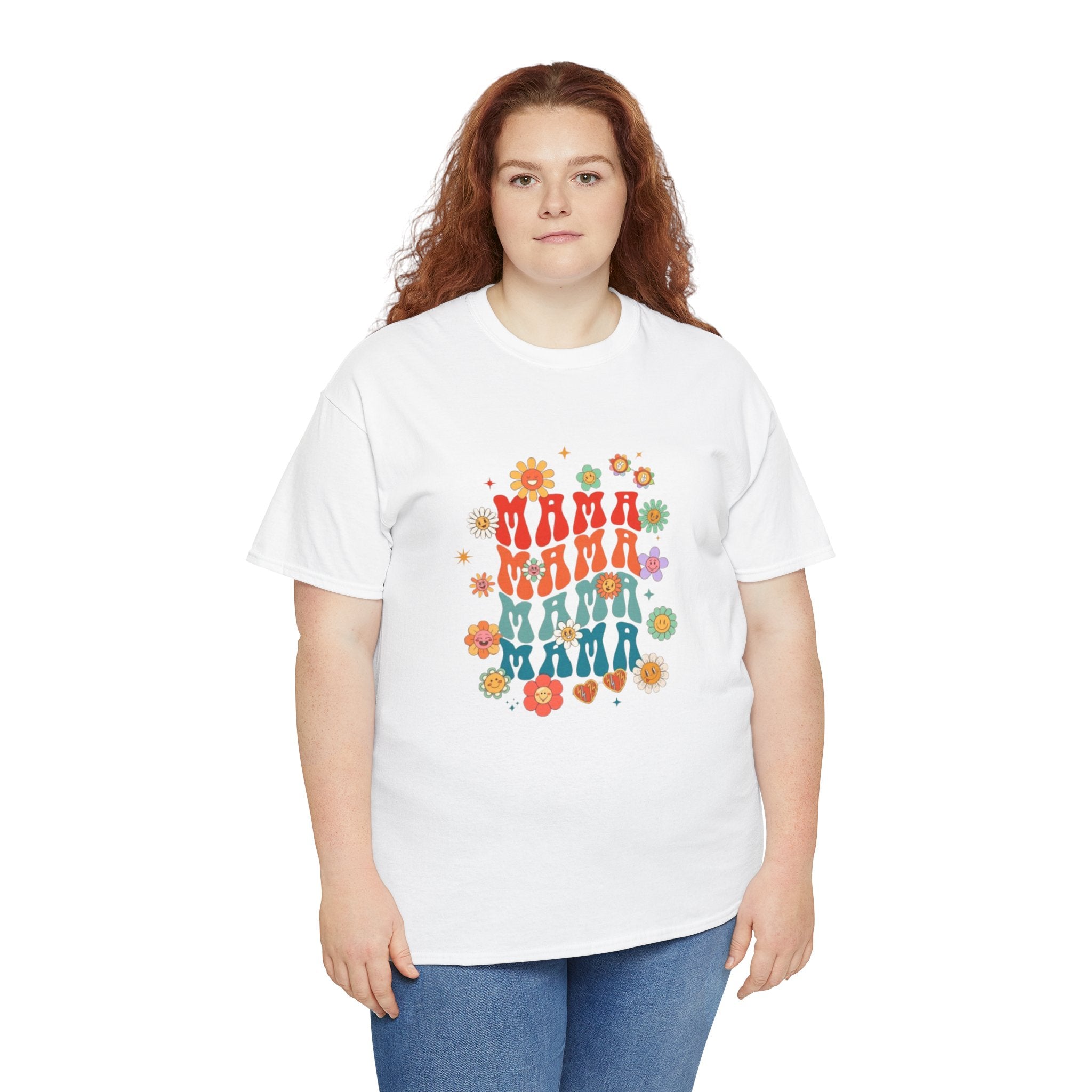 Mama Vibes Floral T-Shirt — Retro Mama Graphic Tee for Moms & Mother's Day